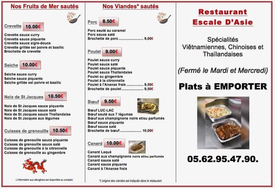 Escale d' Asie - Menu Image 2